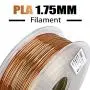 AMOLEN PLA 3D Printer Filament, Silk PLA Filament Multicolor 1.75mm, 20% Real Metal Silk Rainbow 3D Printing Filament 1 kg