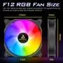 Antec 120mm Case Fan, RGB Case Fans, PC Fan, 4-PIN RGB, F12 Series