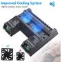 OIVO PS4 Stand Cooling Fan Station for Playstation 4/PS4 Slim/PS4 Pro, PS4 Pro Vertical Stand with Dual Controller EXT Port Charger Dock Station and 12 Game Slots