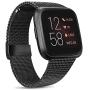 Metal Bands Compatible with Fitbit Versa 2 / Versa/Versa Lite SE Band, Stainless Steel Replacement Sport Bracelet Strap Wristbands with Magnetic Lock for Versa Smartwatch (Large, Black)