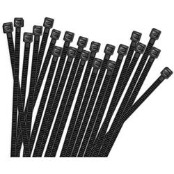 Hmrope 100pcs Cable Zip Ties Heavy Duty 8 Inch, Premium Plastic Wire Ties with 50 Pounds Tensile Strength, Self-Locking Black Nylon Tie Wraps for Indoor and Outdoor