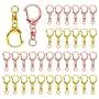 Roctee 70 Pcs Key Chain Rings for Crafts, D Snap Clip Key Ring with Chain DIY, Alloy Metal Keychain Parts with Hook and Jump Ring (Rose Gold+Gold)