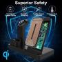 Wireless Charger, 3 in 1,Fast Charging Station Qi-Certified 10W Max for Apple iWatch Series 5/4/3/2/1,AirPods, Compatible with iPhone 11 Series/SE (2020)/XS MAX/XR/XS/X/8/8 Plus/Samsung