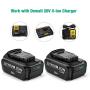 FirstPower 6.0Ah Replacement Battery DCB205 DCB204 - Compatible with Dewalt 20V Cordless Power Tools DCB180 DCB200 DCB204-2 DCB205-2 DCB206 DCD/DCF/DCG Series - Upgraded Li-ion 2 Pack