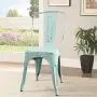 Devoko Metal Indoor-Outdoor Chairs Distressed Style Kitchen Dining Chairs Stackable Side Chairs with Back Set of 4 (Blue) Devoko Metal Indoor-Outdoor Chairs Distressed Style Kitchen Dining Chairs Stackable Side Chairs with Back Set of 4 (Blue)