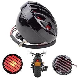 TUINCYN Motorcycle Rear Tail Light Brake Integrated Taillight Black Case Red Stop Running Indictor Light Universal for Honda Kawasaki Suzuki Yamaha Motorcycle Light Accessories (Pack of 1)