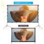 Vamvo Outdoor Indoor Projector Screen with Stand Foldable Portable Movie Screen 80 Inch (16:9) Full-Set Bag for Home Theater Camping and Recreational Events (80 inch)