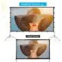 Vamvo Outdoor Indoor Projector Screen with Stand Foldable Portable Movie Screen 80 Inch (16:9) Full-Set Bag for Home Theater Camping and Recreational Events (80 inch)