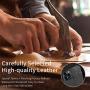 Neeliup Compatible with iPhone 12/12 Pro Magnetic Case, [Invisible Metal Plate Support Magnetic Car Mount][Premium PU Leather] Soft Silicone Bumper Ultra Slim Shockproof 6.1'' Cover-Black