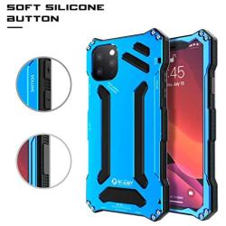 Bpowe iPhone 11 Case,Gundam Aluminum Metal Premium Protection Hard Shockproof Military Bumper Heavy Duty Sturdy Protective Cover Case for iPhone 11 (Blue, iPhone 11 6.1'')