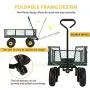 VIVOHOME Heavy Duty 1100 Lbs Capacity Mesh Steel Garden Cart Folding Utility Wagon with Removable Sides and 10 Inch Wheels (Green) VIVOHOME Heavy Duty 1100 Lbs Capacity Mesh Steel Garden Cart Folding Utility Wagon with Removable Sides and 10 Inch Wheels (Green)