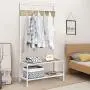 Tangkula 3 in 1 Industrial Hall Tree, Coat Rack Shoes Bench, Entryway Storage Organizer with 2-Tier Storage Bench and 5 Hooks, Wood Look Accent Furniture with Metal Frame (Natural) Tangkula 3 in 1 Industrial Hall Tree, Coat Rack Shoes Bench, Entryway Storage Organizer with 2-Tier Storage Bench and 5 Hooks, Wood Look Accent Furniture with Metal Frame (Natural)