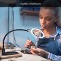 Brightech LightView Pro Flex Magnifying Lamp - 2 in 1 Clamp Table & Desk Lamp Energy Saving LED Ultra Bright Daylight Light, Great for Reading, Hobbies, Crafts, Workbench- Black
