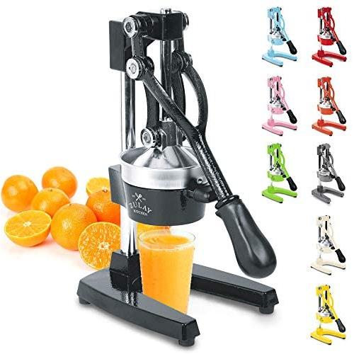 Zulay Professional Citrus Juicer - Manual Citrus Press and Orange Squeezer - Metal Lemon Squeezer - Premium Quality Heavy Duty Manual Orange Juicer and Lime Squeezer Press Stand, Black Zulay Professional Citrus Juicer - Manual Citrus Press and Orange Squeezer - Metal Lemon Squeezer - Premium Quality Heavy Duty Manual Orange Juicer and Lime Squeezer Press Stand, Black