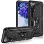 Galaxy S20 FE (6.5 inch) Case, Magnetic Shockproof 360 Degree Rotating Metal Ring Holder for Car Mount with Back Stand Case for Galaxy S20FE (Black)