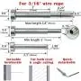 Muzata Cable Railing kit Invisible Turnbuckle 3/16'' 20 Pairs Swage Threaded Stud Hex Head Fitting Receiver Terminal for Wood & Metal Post CR27,Series CA1 CD1 CS1 CD2 CS2 CV1