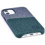 Dockem Wallet Case for iPhone 12 Mini: Built-in Metal Plate for Magnetic Mounting & 1 Credit Card Holder Slot: 5.4'' Luxe M2, Canvas Style Synthetic Leather (Green and Grey)