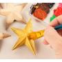 Wooden Stars for Crafts, Star Cutouts (3 x 3 x 1 in, 12 Pieces)