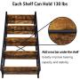 OIAHOMY Industrial Bookshelf，5-Tier Vintage Bookcase and Bookshelves，Rustic Wood and Metal Shelving Unit，Display Rack and Storage Organizer for Living Room, Rustic Brown