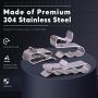 Rustark 60 Pieces Stainless Steel Cable Clips kit with 34 mm 23mm 14mm Wiring Frame Clip PV Module Wire Management for Solar Application Trailer Boat Auto
