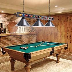 Wellmet Billiard Light for Pool Table,59” Pool Table Lighting for 7 8 9 Table, Hanging Over Pool Table Light with Matte Metal Shades and Billiard Ball Decor,Perfect for Game Room,Kitchen Island