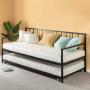 Zinus Eden Twin Daybed and Trundle Set / Premium Steel Slat Support / Daybed and Roll Out Trundle Accommodate Twin Size Mattresses Sold Separately Zinus Eden Twin Daybed and Trundle Set / Premium Steel Slat Support / Daybed and Roll Out Trundle Accommodate Twin Size Mattresses Sold Separately