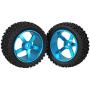 Mxfans Blue Aluminium Alloy 5 Spoke Wheel Rims + Black H Type Rubber Tyres Tires for RC 1:10 Off Road Car Buggy Upgrade Parts Pack of 4