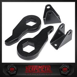 Heavy Metal Suspensions - Fits 2000-2010 Chevy Silverado and GMC Sierra 1500HD 2500HD 3500HD Adjustable 1 to 3 Inch Front Carbon Steel Torsion Keys and Shock Extenders Lift Kit