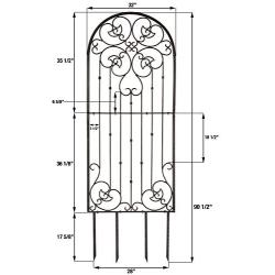 H Potter Garden Trellis for Climbing Plants Metal Wrought Iron Outdoor Wall Panel for Vines Flowers