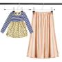 Metal Slacks Skirts Hangers, Space Saving Pants Hangers for Children Heavy Duty Skirts Hangers with 2 Adjustable Non Slip Clips, A Pack of 15 Flexible Hangers for Skirts, Pants, Slacks, Shorts