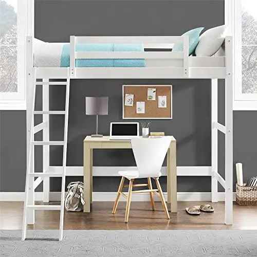 Dorel Living Moon Bay Loft Bed, Twin, White Dorel Living Moon Bay Loft Bed, Twin, White
