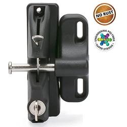 National Hardware V6201 LTCH BLK N346-201 4-9/16'' LokkLatch Automatic Keyed Gate Lock Latch in Black