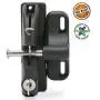 National Hardware V6201 LTCH BLK N346-201 4-9/16'' LokkLatch Automatic Keyed Gate Lock Latch in Black