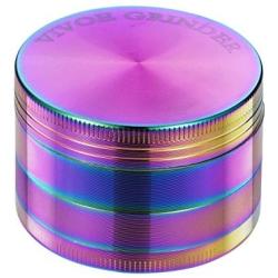 Grinder - 4 Pieces Zinc Alloy Pollen Rainbow Grinders Spice Grinder Colorful Metal Crusher with magnetic top (52mm(2inch))