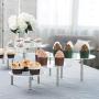 MyGift 6-Piece Set Round Clear Acrylic Server Dessert & Bakery Display Riser Stands