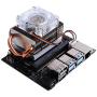 ICE-Tower CPU Cooler (Horizontal), Aluminum Base, Multi-Layer Heat Sinks, 7 Blades LED Fan, Super Heat Dissipation and Colorful Color Fan Backlight, Suitable for Jetson Nano.