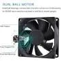GDSTIME 4500RPM 8cm 80mm x 80mm x 25mm 12v Big Airflow High Speed Dual Ball Bearing Brushless DC Cooling Fan 2 Pin GDSTIME 4500RPM 8cm 80mm x 80mm x 25mm 12v Big Airflow High Speed Dual Ball Bearing Brushless DC Cooling Fan 2 Pin