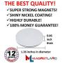 Strong Magnets Rare Earth Neodymium: N52 Disc Super Permanent Metal Round, 1.26''DX0.06''H, Powerful Pull Force, 12 Piece | Heavy Duty, Fridge Door, Garage, Kitchen, Science, Craft, Art, Office, Therapy
