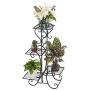 YYAO Metal Plant Stand Shelf 4 Tier Square Flower Pot Holder Decoration Classic Home Patio Garden Flower Plant Rack Indoor Outdoor Plants Displaying Stand,Black