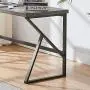 HSH Rustic Computer Desk, Metal and Wood Home Office Desk, Industrial Vintage Soho Study Writing Table, Gray 47 inch HSH Rustic Computer Desk, Metal and Wood Home Office Desk, Industrial Vintage Soho Study Writing Table, Gray 47 inch