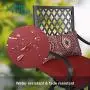 PHI VILLA Patio Outdoor Swivel Bar Stools Set of 4 Patio Bar Height Bistro Dining Chairs Garden Furniture Sets All Weather Metal Frame with Red Cushion PHI VILLA Patio Outdoor Swivel Bar Stools Set of 4 Patio Bar Height Bistro Dining Chairs Garden Furniture Sets All Weather Metal Frame with Red Cushion