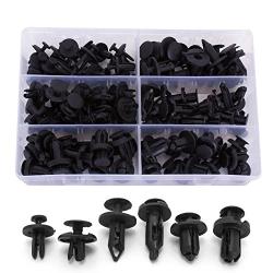 Ginsco 102pcs 6.3mm 8mm 9mm 10mm Nylon Bumper Push Fasteners Rivet Clips Expansion Screws Replacement Kit