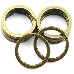 Lind Kitchen 10pcs Bronze Flat Key Ring DIY Keychain Accessories Metal Key Split Ring Diameter 25mm