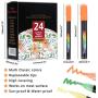 NYTiger Acrylic Paint Pen, DIY Craft Waterproof Painting Pens with Reversible Tips for Rock Painting, Fabric, Ceramic, Glass, Wood, Metal(24 Pack)