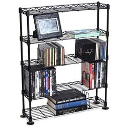 Atlantic Maxsteel 5 Tier Shelving - Heavy Gauge Steel Wire Media Shelving for 275 CDs,152 DVDs, Blu-ray or Games PN3010 in Black