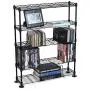 Atlantic Maxsteel 5 Tier Shelving - Heavy Gauge Steel Wire Media Shelving for 275 CDs,152 DVDs, Blu-ray or Games PN3010 in Black