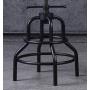 Vintage Industrial Bar Stool-Rustic Swivel Bar Stool-Round Wood Metal Stool-Kitchen Counter Height Adjustable Pipe Stool-Cast Steel Stool 20-27 Inch (Set of 2)