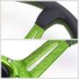 Black Leather/Green 3 Spokes/Green Stitch and Stripe 3.50'' Deep Dish 70mm 6-Bolt Pattern 320mm (12.60'' Inches) Steering Wheel