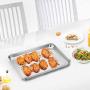 TeamFar Toaster Oven Pan Tray with Cooling Rack, Stainless Steel Toaster Ovenware broiler Pan, Compact 8x10x1, Healthy & Non Toxic, Rust Free & Easy Clean - Dishwasher Safe