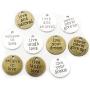 40pcs Round Inspiration Words Charms Craft Supplies Mixed Pendants Beads Charms Pendants for Crafting Jewelry Findings Making Accessory for DIY Necklace Bracelet (M070)